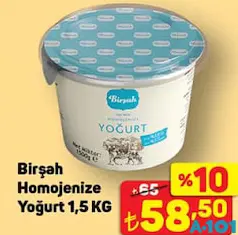 BİRŞAH HOMOJENİZE YOĞURT 1,5 KG